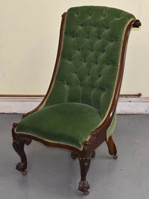 Lot 125 - A Victorian mahogany framed lady's chair on...