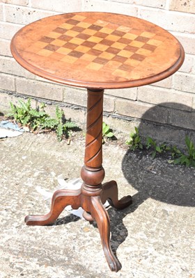 Lot 104 - A Victorian walnut circular chess top...