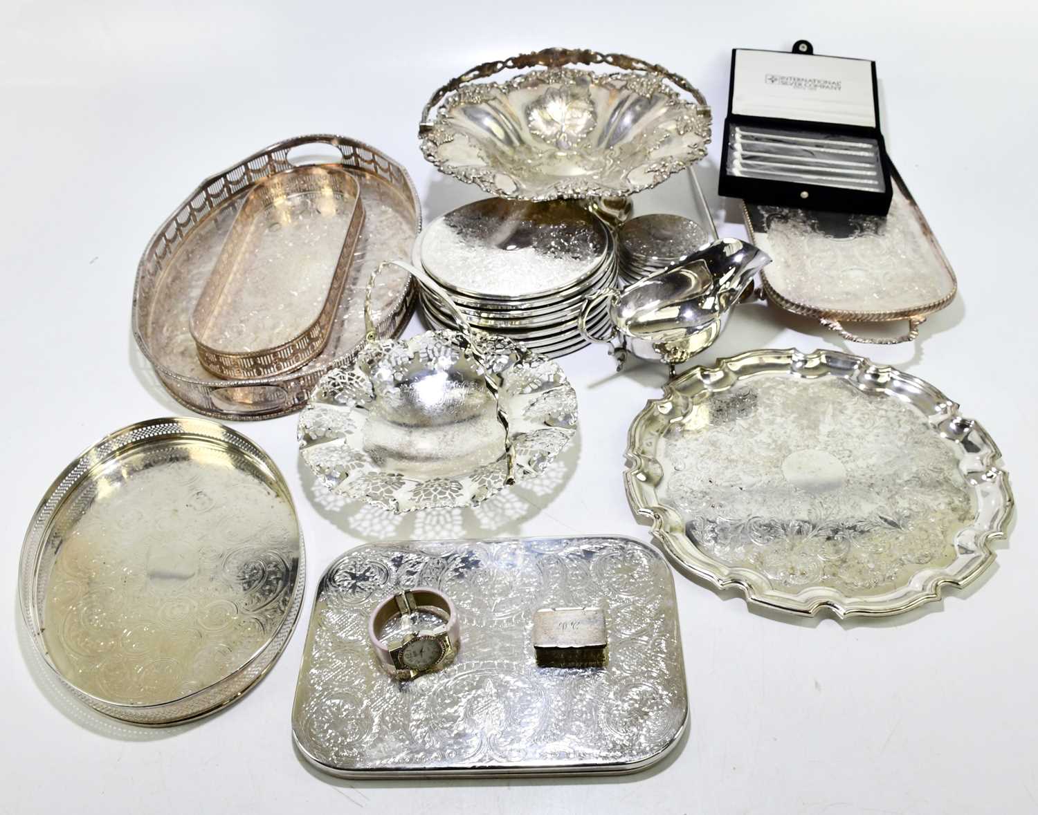 Lot 1018 - A mixed collection of electroplated items to...
