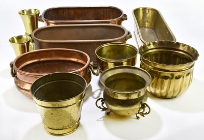 Lot 2140 - A mixed collection of brass and copper to...