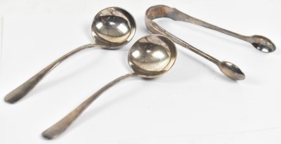 Lot 807 - A pair of George V hallmarked silver rat-tail...