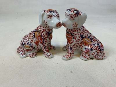 Lot 241 - A pair of contemporary Imari style ceramic dog...