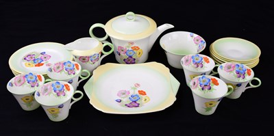 Lot 218 - SHELLEY; a twenty-two piece part tea service,...