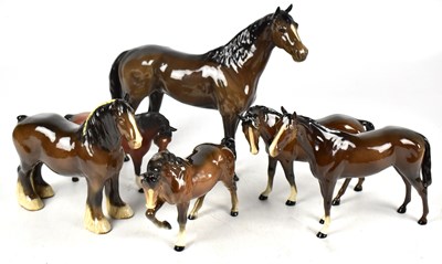 Lot 391 - BESWICK; six models of horses