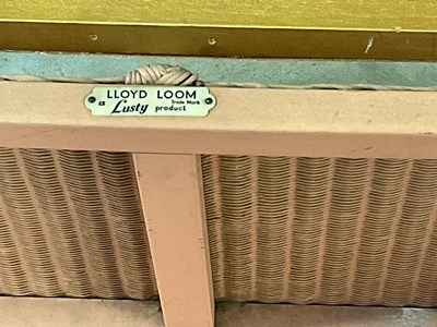 Lot 807 - Lloyd Loom laundry basket, with upholstered...