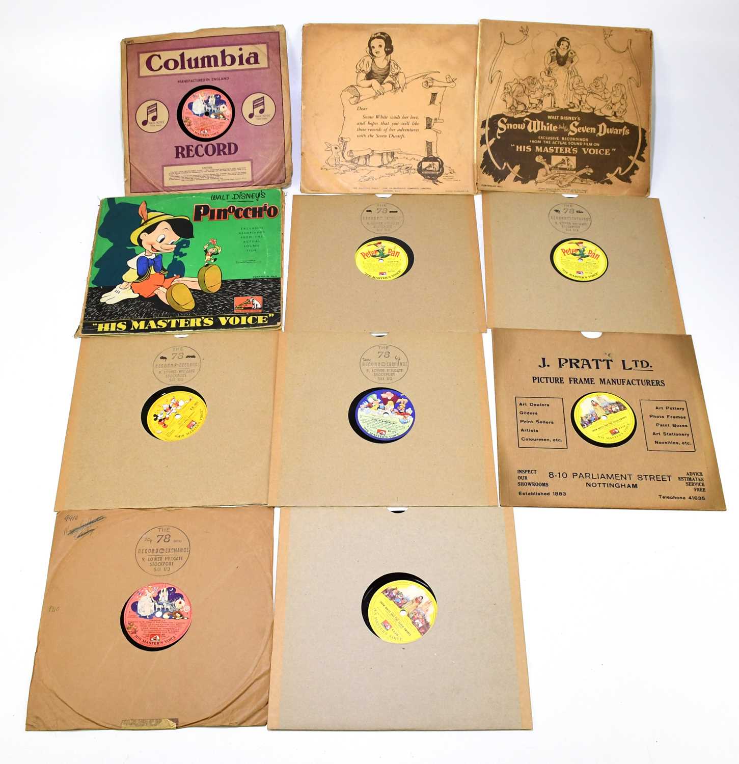 Lot 1093 - HIS MASTER'S VOICE; a Walt Disney Pinocchio 78...