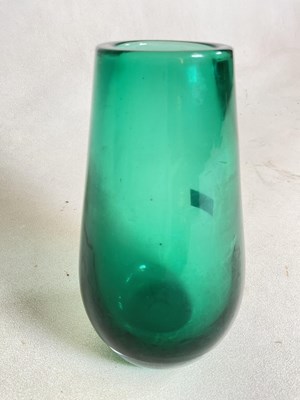 Lot 293 - JOBLIN; a green glass ovoid vase, height 19cm.