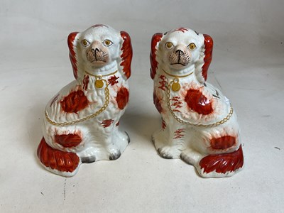 Lot 240 - A pair of 19th century Staffordshire dogs,...