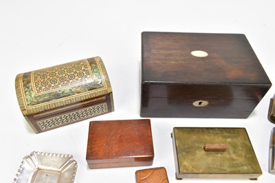 Lot 136 - A 19th century rosewood work box with inlaid mother of pearl cabochon