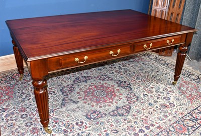 Lot 2553 - A Regency style writing table of rectangular...