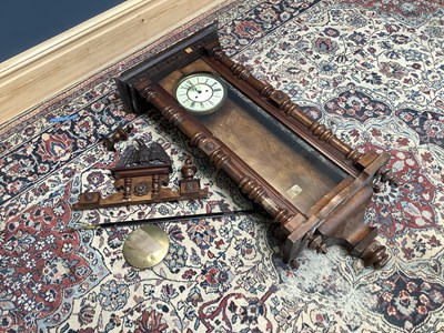 Lot 2297 - A 19th century Vienna style wall clock, the...