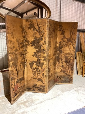 Lot 738 - A folding tapestry screen, early 20th century...