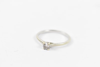 Lot 886 - A 14ct white gold diamond solitaire ring, set...