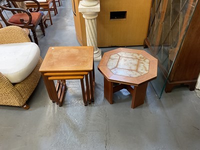 Lot 131 - A mid-century teak occasional table with tiled...