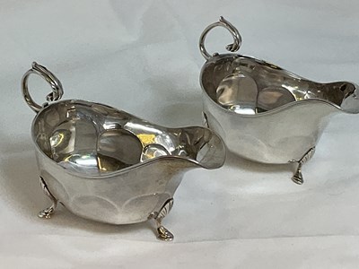 Lot 460 - A pair of George V hallmarked silver sauce...