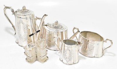 Lot 1058 - A Victorian silver plated four piece tea service