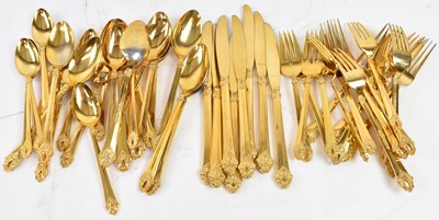 Lot 736 - A set of silver and gilt plated cutlery,...
