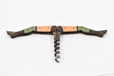 Lot 215 - CORKSCREW; a novelty corkscrew modelled as a...