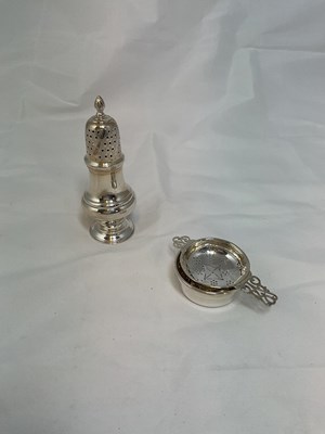 Lot 437 - An Elizabeth II hallmarked silver sugar caster,...