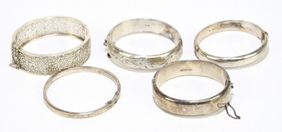Lot 1460 - Four hallmarked and sterling silver snap...
