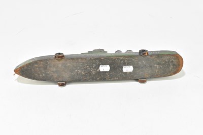 Lot 289 - A vintage painted wooden model of battleship