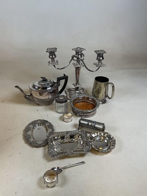 Lot 402 - A group of silver plate including a three...