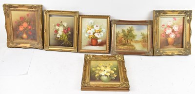 Lot 662 - UNATTRIBUTED; six oils on canvas including...