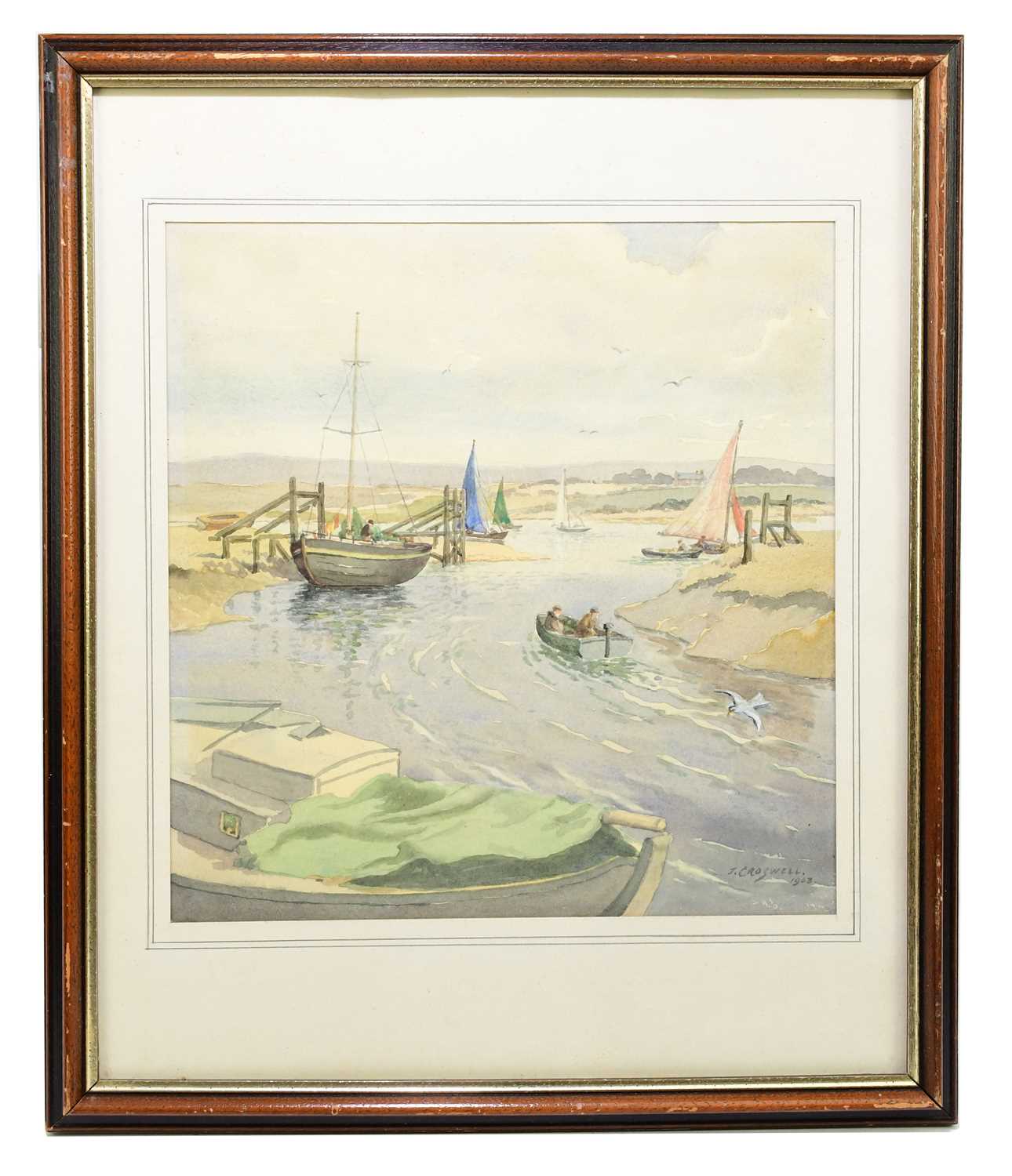 Lot 1605 - J. CROSWELL; watercolour, eastury scene