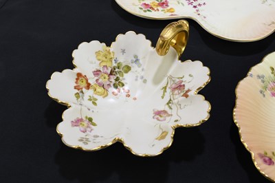 Lot 687 - ROYAL WORCESTER; five pieces of blush ivory...