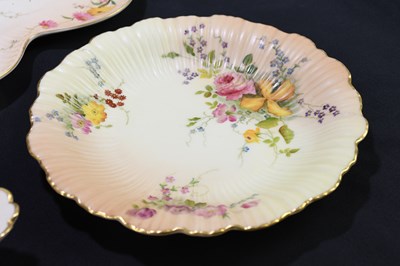 Lot 687 - ROYAL WORCESTER; five pieces of blush ivory...