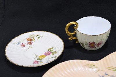 Lot 687 - ROYAL WORCESTER; five pieces of blush ivory...