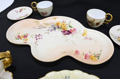 Lot 687 - ROYAL WORCESTER; five pieces of blush ivory...