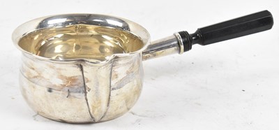Lot 798 - A small French silver saucepan with pouring...