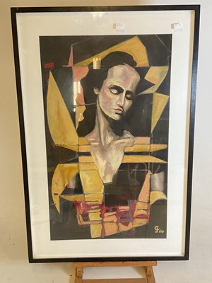 Lot 366 - G JOO?; contemporary oil on paper, semi...