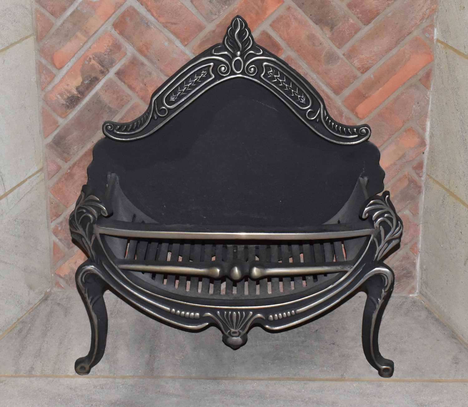 Lot 1155 Two modern cast iron fire grates, 66 x 85cm,