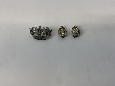 Lot 937 - A pair of silver and paste set earrings and a...