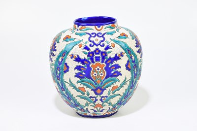 Lot 299 - LAROCHE; an Belgian Art Deco vase, brightly...