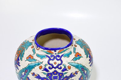 Lot 299 - LAROCHE; an Belgian Art Deco vase, brightly...