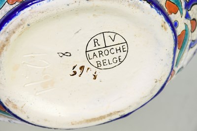 Lot 299 - LAROCHE; an Belgian Art Deco vase, brightly...