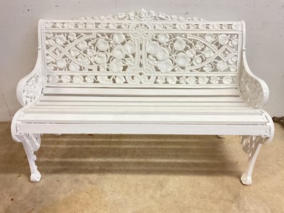 Lot 663 - A Victorian style white painted cast iron...