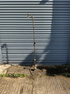 Lot 179 - A modern brass counterbalance standard lamp,...