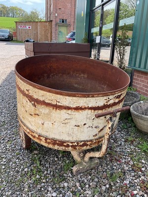 Lot 206 - A very heavy vintage industrial foundry cauldron