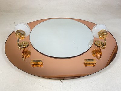 Lot 467 - An Art Deco style mirror with opaque glass...