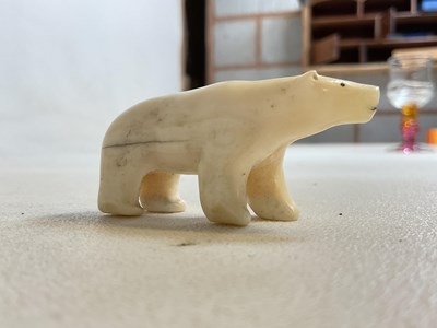 Lot 55 - A rare Inuit walrus ivory hunting sledge with...