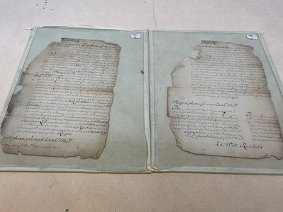 Lot 319 - Two unusual hand written 17th century pages,...