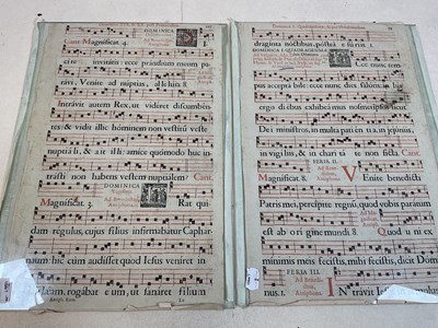 Lot 320 - Two 16th century double sided music scores.