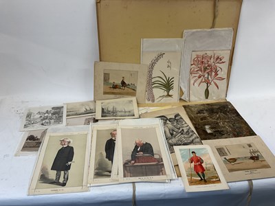 Lot 688 - A collection of assorted prints, maps and life...