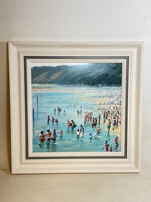 Lot 380 - HILARY BURNETT COOPER; oil on board, 'Enjoying...