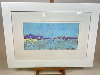 Lot 163 - TONY ALLAIN; pastel on sanded paper, 'Shipping...