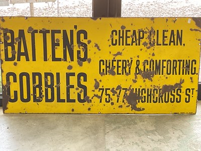 Lot 41 - A vintage enamelled advertising sign 'Batten's...